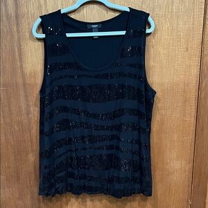 Alfani Black Sequin Tank Top